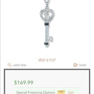 Open heart key necklace